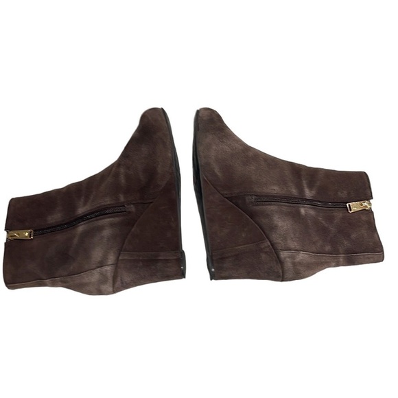 Rockport Brown Suede Wedge Ankle Bootie SZ 6.5 - Picture 4 of 6
